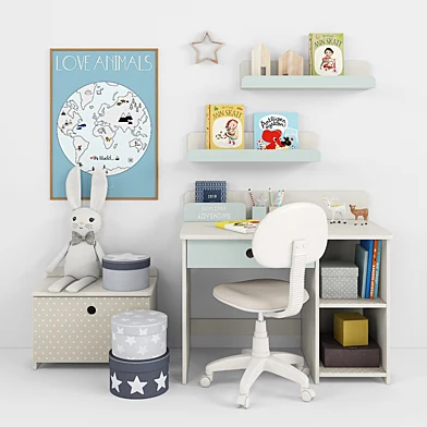 Writing-table and decor for a nursery 12