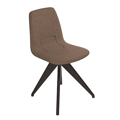 Chair TORSO 837-I POTOCCO Brown linen and dark brown ash