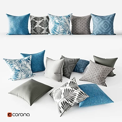 Decorative Pillows | Gray and Blue Set