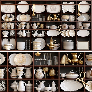 Wardrobe in a classic service. Tableware
