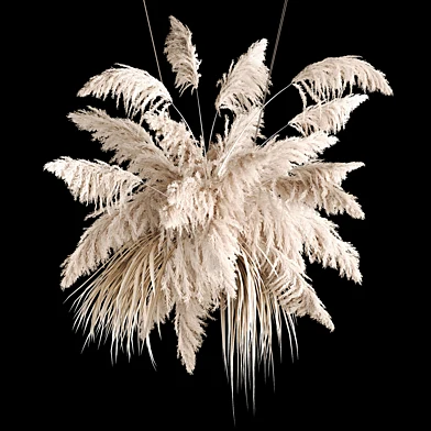 Hanging bouquet of dry white reeds and pampas grass for decoration and interior. 267.