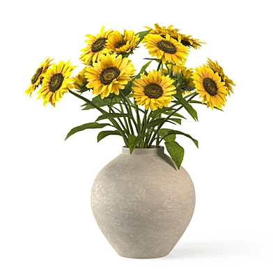 Bouquet of sunflowers in a vase