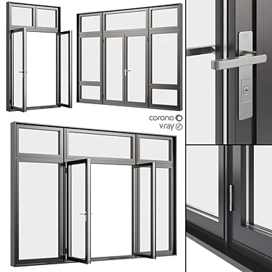 A set of metal windows and doors. Set 2