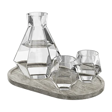Rare carafe decanter and Radiant glasses on a tray