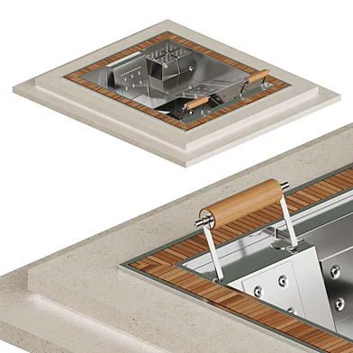 Pool inox with teak grille