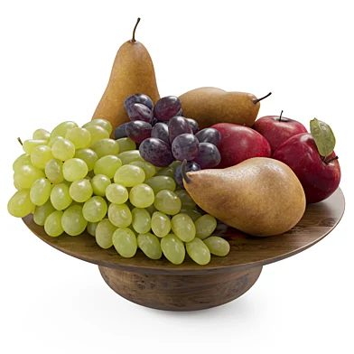 Fruits on a wooden plate