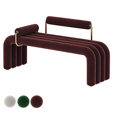 velvet-covered bench
