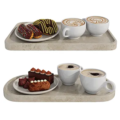Coffee and chocolate desserts 2 trays