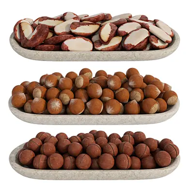 Nuts in oval bowls