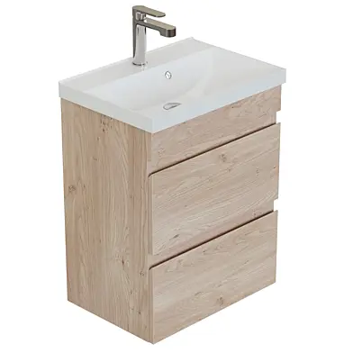 OM Nota new vanity unit with Nota light oak sink