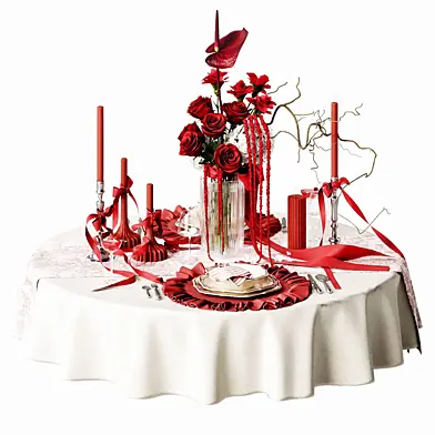 Table for two in red tones