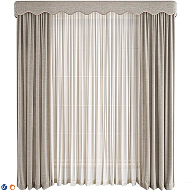 Modern Scalloped Valance Curtain Set Vol17