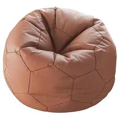 Brown leather bean bag chair soccer ball