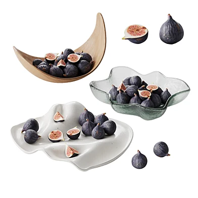 Set of dishes with figs