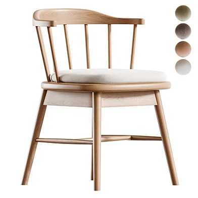 Oak Solid Wood Modern Rotating Soft Chair