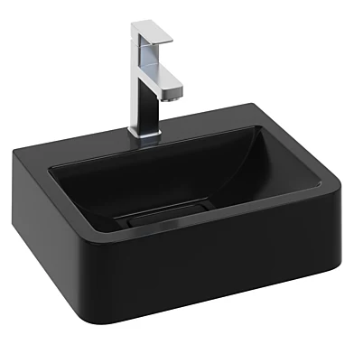 Wall hung washbasin Luxor Gersi Black and White