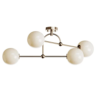 Amos Penthouse Flush Ceiling Light Antique Brass