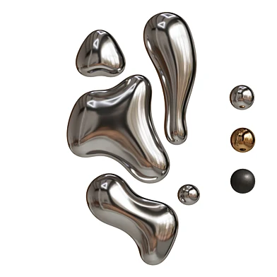 Modern Abstract Chrome Liquid Wall Art