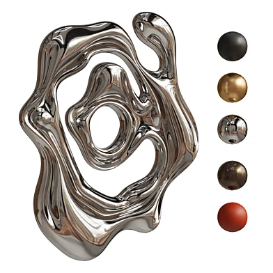 Wall Sculpture Modern Liquid Chrome Metal