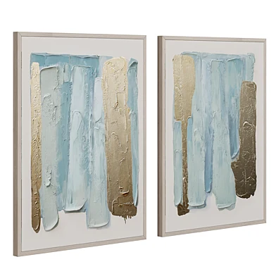 Blue Drift Framed Champagne Painted Wall Art Set of 2 by Z Gallerie