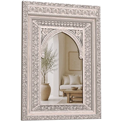 Eastern Luxury Oriental Wall Mirror in Carved Wooden Frame