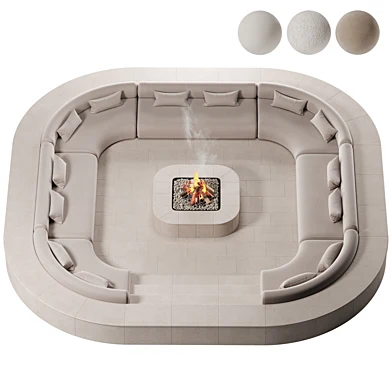 Square campfire seating area with sofas Melody