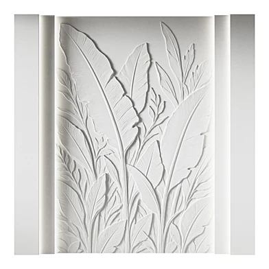 149 Decorative plaster 3D panel 106 Bas-relief "Tropic leaves"