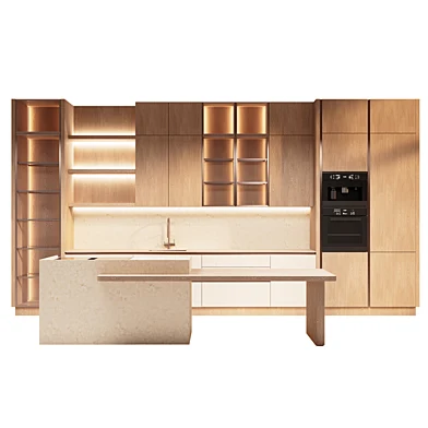Kitchen in a modern scandinavian style with an island
