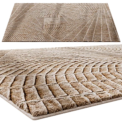 Carved Axis Beige Carpet Rug