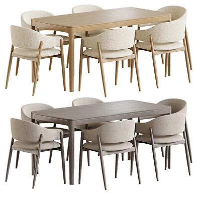 Gry Upholstered Chair ALBA and Dining table