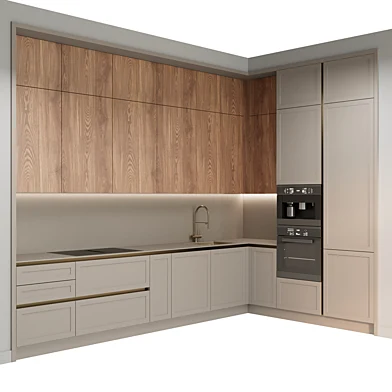 L‑shaped kitchen in the modern classic style