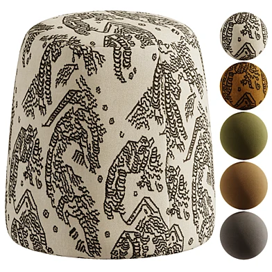Curly Pouf Velvet Terracotta
