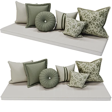 Sage Green & Floral Decorative Pillows Set 021