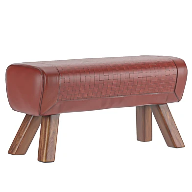 Handwoven Leather Pommel Bench – Cognac Entryway Seating