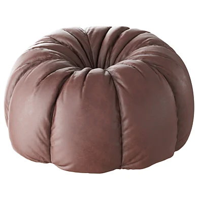 Round leather beanbag chair