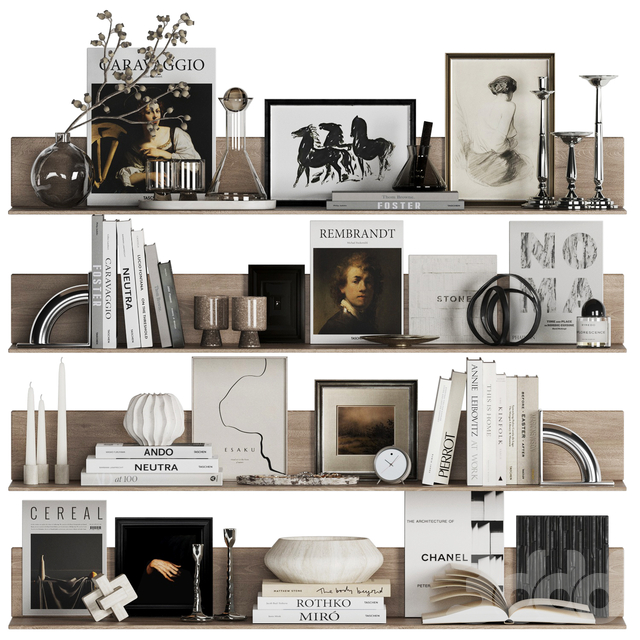 Shelves with decorative set - 14