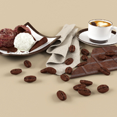 Ice cream, coffee, chocolate