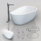 Vasca da bagno Almond & NOKEN Lounge bath tap