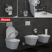 RAVAK Chrome toilet and bidet