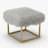 Reno Gold Sheepskin Ottoman