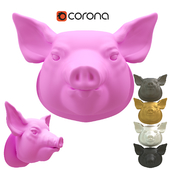 WhiteFauxTaxidermy PIG