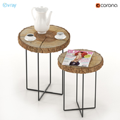 A set of coffee tables from slab.