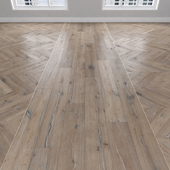 Parquet Oak country, 3 types: herringbone, linear, chevron.