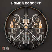 OM Sconce Crystal with gyro, Gyro Crystal Sconce