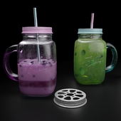 Mason jar mug with yogurt and mojito