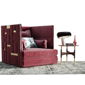 Velvet Armchair Set Decor