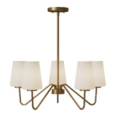 5-Light Chandelier, Natural Brass