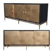 Dresser with metal sliding doors