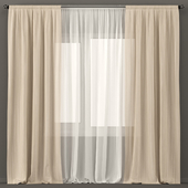 Curtains in white and beige tulle.