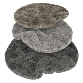 Round fur carpet